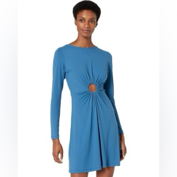 NWT Susana Monaco Center Circle Long Sleeve A-Line Mini Dress in Taboo Sz XS - Picture 1 of 13
